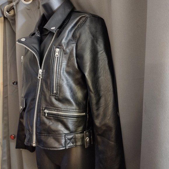 `Love Tree - Black Leather Jacket - Size Small - Picture 4 of 7